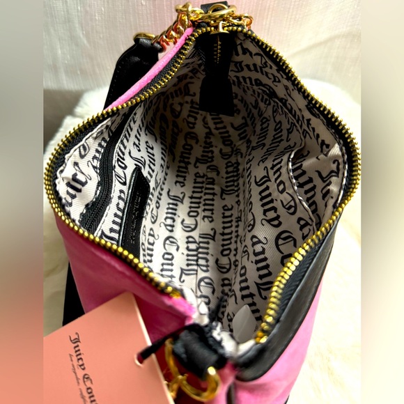 NEW Juicy Couture Fuzzy Pink Heritage Shoulder Bag - Picture 11 of 12
